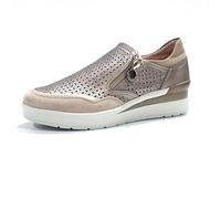 Stonefly Zapato Casual de Piel troquelada, con cuña - 220735-Z00 para: Mujer Color: Metal Fizz Talla: 42