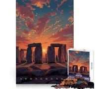 Stonehenge al Atardecer Pixel Art 1000 Piezas Rompecabezas para Adultos Regalos Juguete de lógica Fina Ocio Suave Bordes limpios Regalo Encantador 38x26cm
