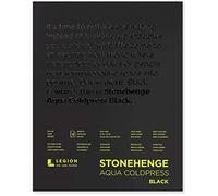 Stonehenge Aqua Watercolor Pad, 140lb, Cold Press, 8 by 10 Inches, Black Paper, Sheets Legion Bloc de acuarela (63,5 kg, prensado en frío, 20,3 x 25,4 cm, papel negro, 15 hojas), 8-x-10-Inch