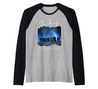 Stonehenge by Night Tourist Travel Souvenir Gran Bretaña Reino Unido Camiseta Manga Raglan