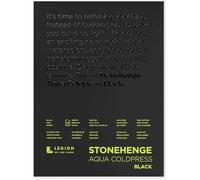 Stonehenge Watercolor Pad, 140lb, Cold Press, 9 by 12 Inches, Black Paper, Sheets Legion Aqua-Bloc de acuarela (63,5 kg, prensado en frío, 22,8 x 30,5 cm, papel negro, 15 hojas), 9-x-12-Inch