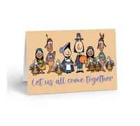 Stonehouse Colleciton Tarjeta de felicitaciσn de Acciσn de Gracias de peregrinos y nativos americanos Let Us All Come Together Tarjeta ϊnica con