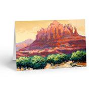 Stonehouse Collection Bell Rock Sedona Arizona - Tarjeta de felicitación plegada con sobre, diseño de Red Rock Southwest Art, fabricada en Estados Unidos (Bell Rock)