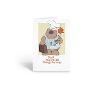 Stonehouse Collection Divertida tarjeta para el día del padre | "Dad, You Are Everything to Me" | A Chef, Fix-It Man, Cleaner and Hard Worker! | 5 x 7 pulgadas | Tarjeta individual (Chef Dad)
