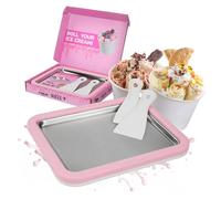 STONELINE by Mr. Ice Cream Rolls ORIGINAL Heladora Máquina de Helados Instantáneos Plato para Hacer Helados 26x21x3,5 cm Placa para Rollos de Helado Yogur Congelado Ice Cream Rolls Maker, Rosa