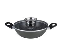 STONELINE Ceramic Cacerola Baja 24 cm Cazuela Baja Sartén Cerámica Inducción Antiadherente con Tapa, Revestimiento Cerámica con Partículas de Piedra Reales, Sin PFAS Todo Tipo de Cocinas y Horno