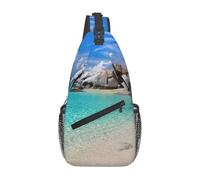 Stones Blue Sea Ocean Sunrise Mountain Fashion - Bolsa cruzada en el pecho con correas ajustables en diagonal, alta capacidad, deporte, viajes, trabajo, uso diario, Black, Talla única
