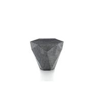 STONES HOME FURNITURE, Mesa de salón Moderna de Madera contrachapada Marina recubierta de Tacos de Piedra fósil White Agata, Modelo Diamond Small, Color Gris Oscuro, 60 x 60 x 50 cm de Altura
