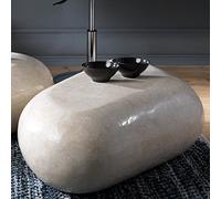 Stones Sasso Medium - Mesa de salón, Piedra, Color Blanco ágata, 52 x 98 x 27 cm