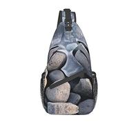 Stones Under Ice Blue Sky Winter Tree Sling Bag, Mochila de Hombro Paquete de Pecho Causal Crossbody Daypack para Mujeres Hombres Senderismo Viajes