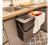 stonespace Cubo de basura para debajo del fregadero, cubo de abono de cocina, cubo de pañales, cubo de basura colgante de 3.2 galones/12 L para cuna/baño/armario, cubo de basura de plástico para