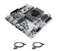 StoneStorm Placa base NAS Mini-ITX de 8 bahías con ventilador, 10 GB AQC113C NIC, puerto dual de 2.5 GbE, DDR5 MAX 48G, Dual M.2 NVMe 2280, PCI-E x4, tipo C 10 Gbps, pantalla dual 4K, ranura TF (N150