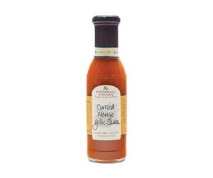 Stonewall Kitchen Salsa de barbacoa de mango curried de 330 ml, ligeramente afilada, exótica y afrutada con curry y mango, ideal para pollo y arroz
