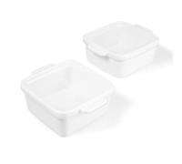Stoneware by Souper Cubes - Bandeja cuadrada para hornear (12,7 cm x 12,7 cm), color blanco