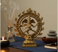 StonKraft Brass Shiva Parvati Shiv Parivar Ganesha Nandi Familia Murti Idol Statue (Nataraj)