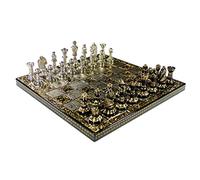 StonKraft conjunto de tablero de ajedrez de latón cobrable completo con piezas de latón 100% monedas de ajedrez