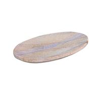 Stonkraft Jabonera natural absorbente de agua y aparejada hecha de piedra arcoíris natural, accesorios únicos de baño (ovalado)