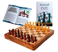 StonKraft Juego de ajedrez de Madera Hecho a Mano, 26 x 26 cm, Caja de ajedrez magnética de Palisandro