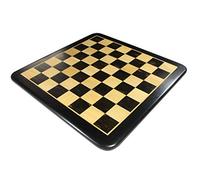 Stonkraft Tablero de ajedrez de madera de ébano coleccionable de 21" x 21" sin piezas - Piezas de ajedrez de madera y latón disponibles por separado, para niños y adultos