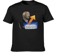Stonks Stocks Men's T Shirt Unisex Cotton Print tee Black XXL