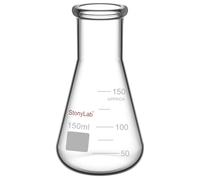 stonylab 1-Paquete 150ml Matraz Erlenmeyer de Boca Estrecha, Erlenmeyer Flasks de Cristal de Pared Gruesa con Borde de Alta Resistencia (150ml)