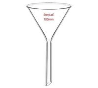 stonylab 1 Paquete Embudo de Vidrio de Borosilicato de Embudo de Vidrio Glass Funnel, Tallo Corto 100 mm de Diámetro, 100 mm de Longitud Del Vástago