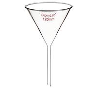 stonylab 1 Paquete Embudo de Vidrio de Borosilicato de Embudo de Vidrio Glass Funnel, Tallo Corto 120 mm de Diámetro, 120 mm de Longitud Del Vástago