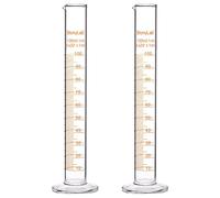 StonyLab 2-Pack Cilindro de Medición Graduado de Vidrio de Borosilicato, Glass Cylinder - 100 ml