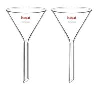 StonyLab 2 Paquetes Embudo de Vidrio de Borosilicato de Embudo de Vidrio Glass Funnel, 120 mm de Diámetro, 120 mm de Longitud Del Vástago