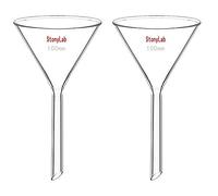 StonyLab 2 Paquetes Embudo de Vidrio de Borosilicato de Embudo de Vidrio Glass Funnel, Tallo Corto 100 mm de Diámetro, 100 mm de Longitud Del Vástago