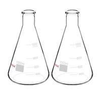 stonylab [2 paquetes] Frascos Erlenmeyer de boca estrecha 1000ml con borde para trabajo pesado