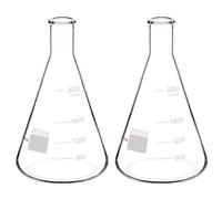 stonylab [2 paquetes] Frascos Erlenmeyer de boca estrecha 2000ml con borde para trabajo pesado