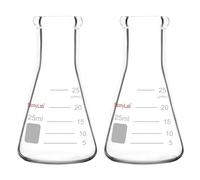 stonylab [2 paquetes] Frascos Erlenmeyer de boca estrecha 25ml con borde para trabajo pesado