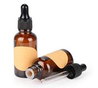 stonylab 30ml (1 oz) 2-Pack Frasco Gotero de Vidrio, Botella Cuentagotas de Vidrio Vacío Marrón con Vidrio Cónico, Tapón Interno y Etiqueta, para Fragancias de Aromaterapia de Aceites Esenciales