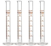 StonyLab 4-Pack Cilindro de Medición Graduado de Vidrio de Borosilicato, Glass Cylinder - 10 ml