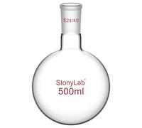 StonyLab 500ml Frasco de vidrio redondo con fondo redondo, RBF, con junta exterior con cono estándar 24/40-500ml