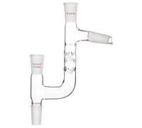 stonylab Adaptador de Destilación Kjeldahl, Vidrio de Borosilicato Adaptador de Destilación de Vidrio de 4 Vías con 4 Articulaciones Estándar 24/40 para Suministros de Laboratorio