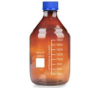 stonylab Almacenamiento Botella Tener GL45 Tornillo Sombrero, 2000 ml Ámbar Vidrio Graduación Circular Almacenamiento Botella para Laboratorio Reactivos Tener Azul Tornillo Sombrero