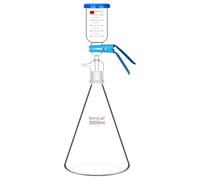 stonylab Aparato de Filtración de Vidrio, Kit de Filtro de Montaje de Filtración al Vacío de Vidrio de Borosilicato con Matraz de Filtración de 5000 ml y Embudo Graduado de 500 ml