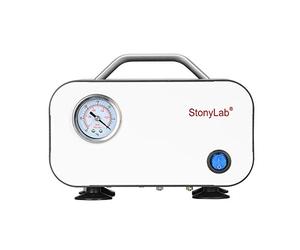 stonylab Bomba de vacío de diafragma, Bomba de vacío compacta sin aceite Bomba de presión con tasa de bombeo de 10 L/min para trabajos de laboratorio de destilación de filtración, 110-220 V