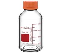 stonylab Botella de Almacenamiento de Medios con Tapa Rosca Naranja GL45, Vidrio Borosilicato, 500 ml, para Uso en Laboratorio, 1 Unidad
