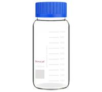 stonylab Botella de Almacenamiento Graduada, Botella de Reactivos de Vidrio Premium con Fondo Redondo, Tapa de Rosca GL80, Alta Transparencia, Boca Ancha, Escala Clara, Capacidad de 1000 ml