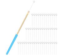 stonylab Bucles Inoculación, 1 Soporte de Inoculación 1 Reutilizable y 50 pcs Aguja de Nicromo Inoculación para Microbiología Laboratorio