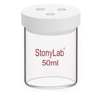stonylab Celda Electrolítica No Sellada de Cámara Única, Celda de Reacción Simple de Tres Electrodos, Kit de Celda Electroquímica con Reactor Electrolizador y Tapa de PTFE, Sin Electrodos, 50 ml