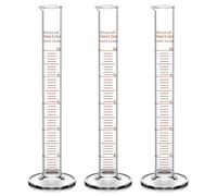 stonylab Cilindro de Medición Graduado, Paquete de 3 10 ml Cilindro Graduado de Vidrio de Borosilicato de Pared Gruesa Cristalería de Laboratorio