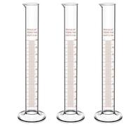 stonylab Cilindro de Medición Graduado, Paquete de 3 100 ml Cilindro Graduado de Vidrio de Borosilicato de Pared Gruesa Cristalería de Laboratorio