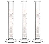 stonylab Cilindro de Medición Graduado, Paquete de 3 50 ml Cilindro Graduado de Vidrio de Borosilicato de Pared Gruesa Cristalería de Laboratorio