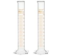 stonylab Cilindro Graduado, Paquete de 2 Cilindros de Vidrio de Borosilicato de Grado B con Base Hexagonal Estable, 100 ml