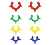 stonylab Clips de Plástico para Juntas, 8 pcs Abrazadera de Keck de Laboratorio 14 mm/19 mm/24 mm/29 mm Clips Keck para Vidrio Clip de Interfaz Cónico Estándar, Tamaño y Colores Surtidos