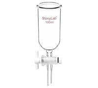stonylab Embudo de Adición, Embudo Bureta de Vidrio de Borosilicato con llave de Paso de PTFE para Uso en Laboratorio y Hogar, 100 ml